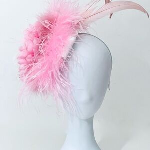 Kentucky Derby Hat, Pink Fascinator Headband Hat